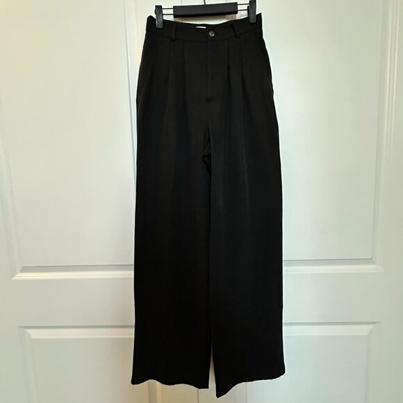 Reformation Mason Wide Leg Pants, Black, Size 4 - Picture 4 of 7